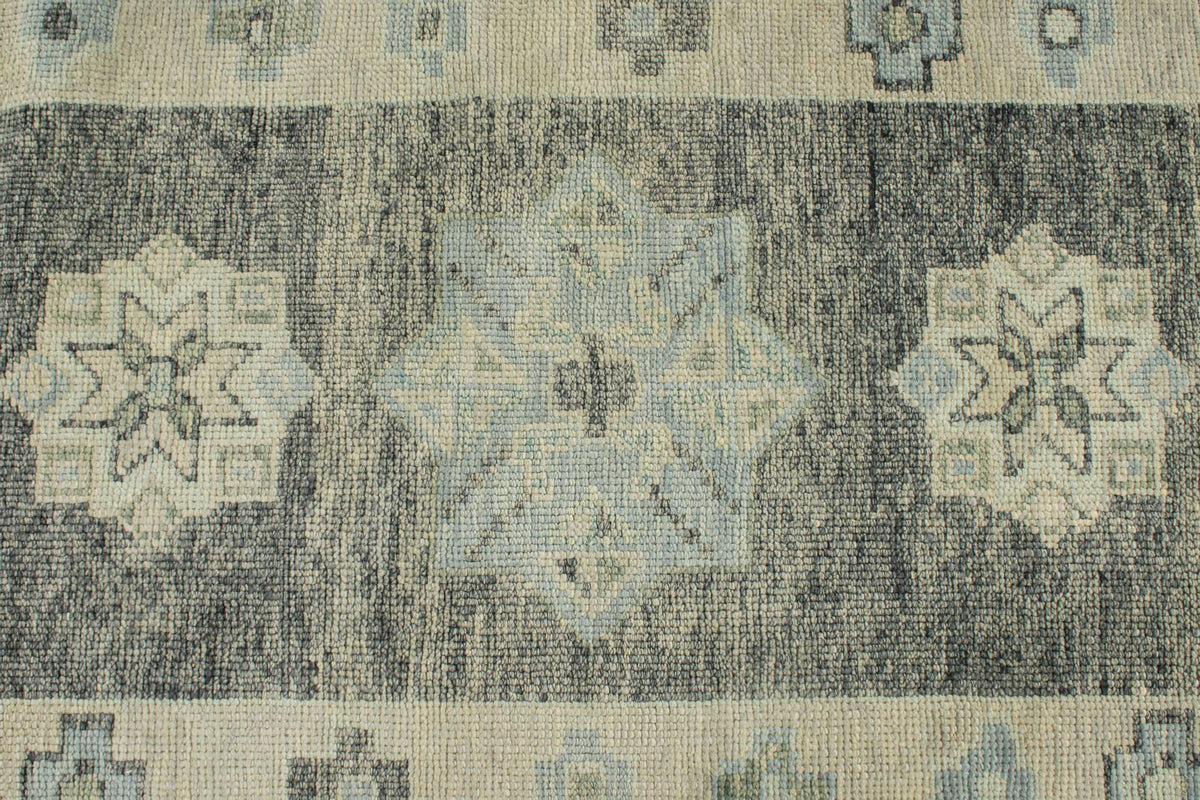 3x17 Gray and Beige Turkish Oushak Runner