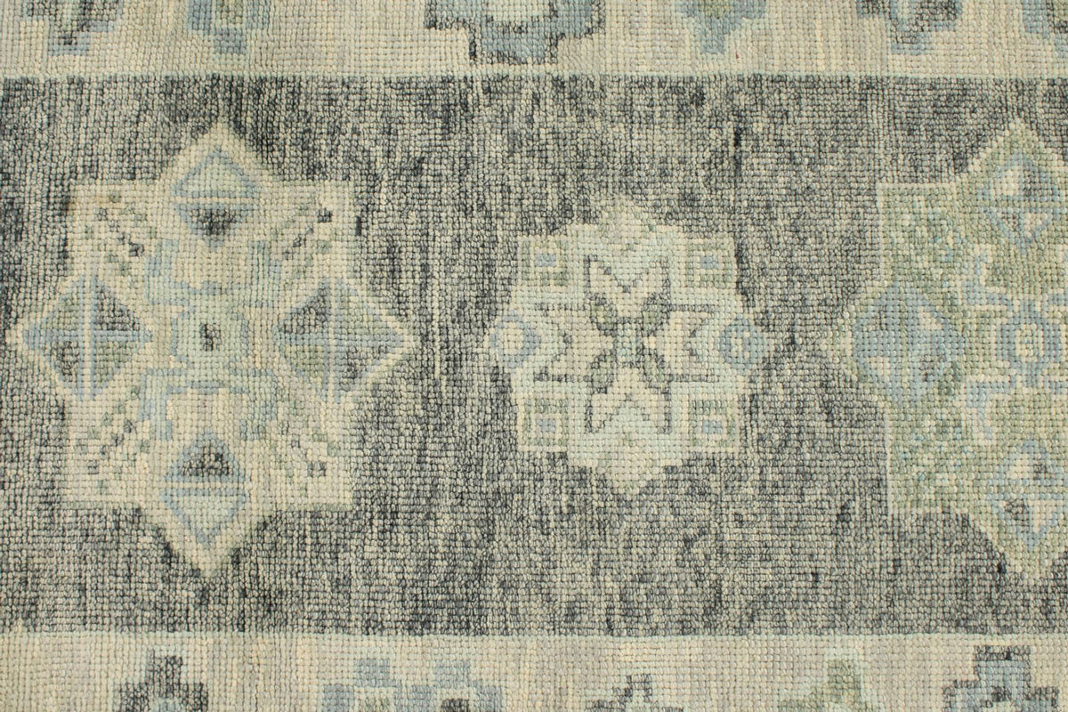 3x17 Gray and Beige Turkish Oushak Runner