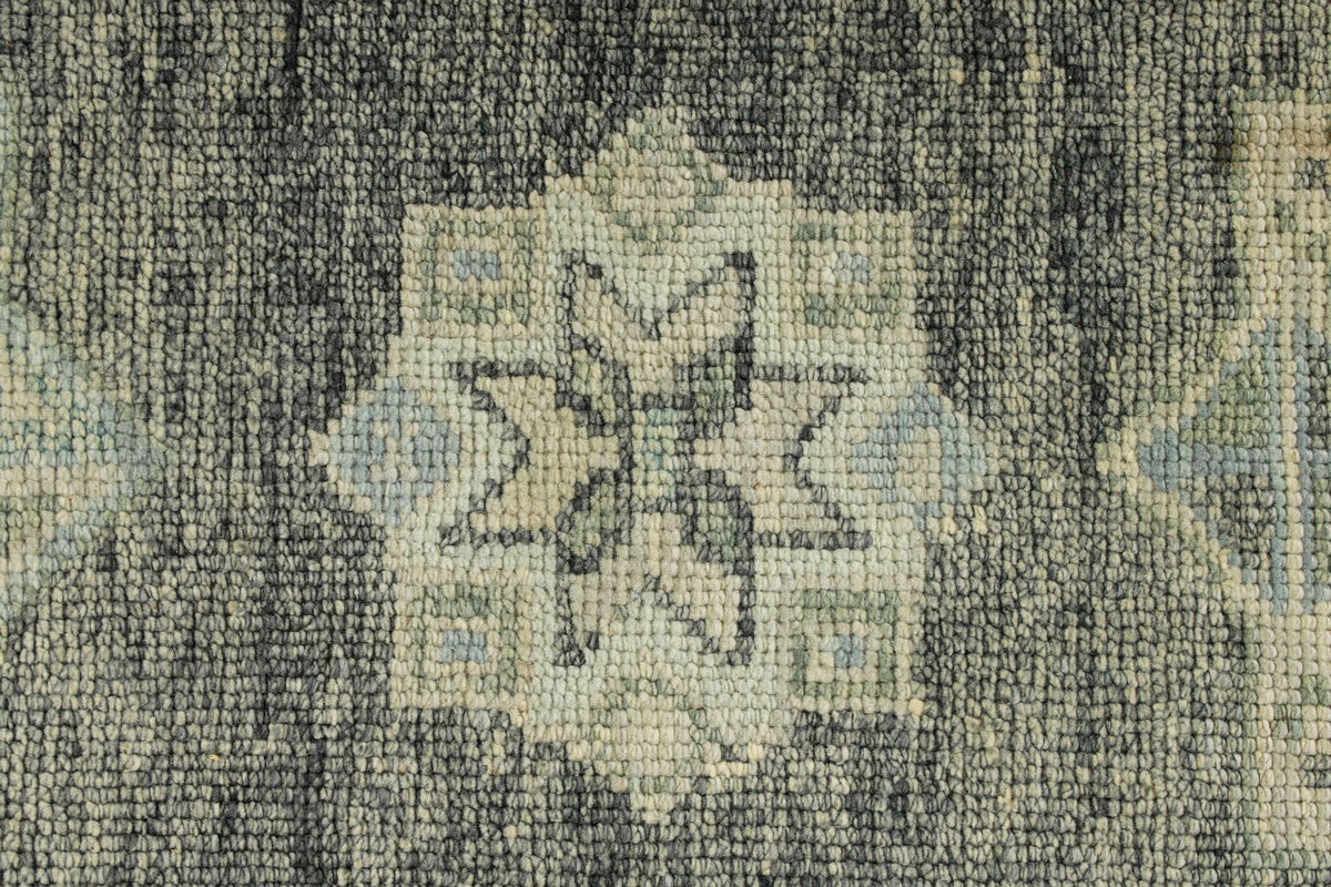 3x17 Gray and Beige Turkish Oushak Runner