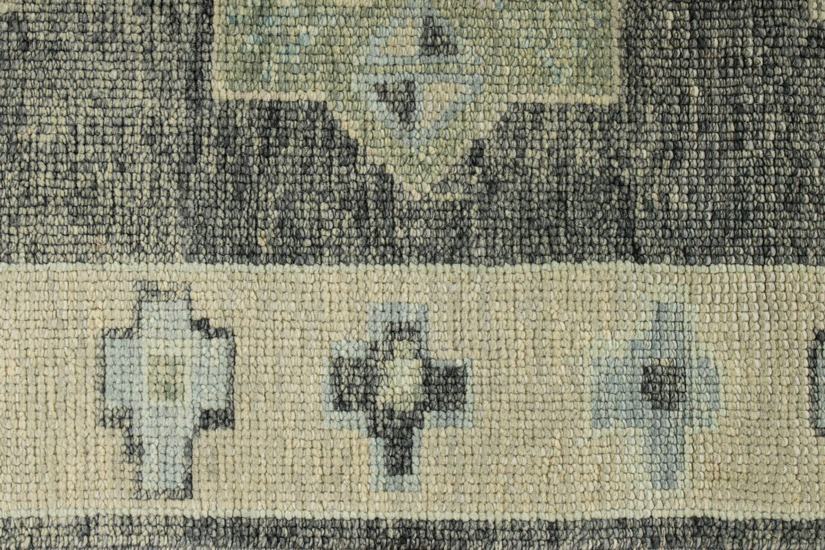 3x17 Gray and Beige Turkish Oushak Runner