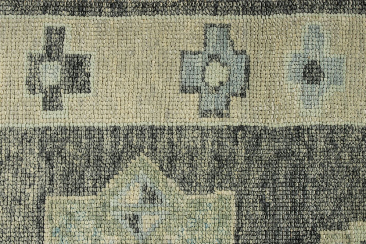 3x17 Gray and Beige Turkish Oushak Runner