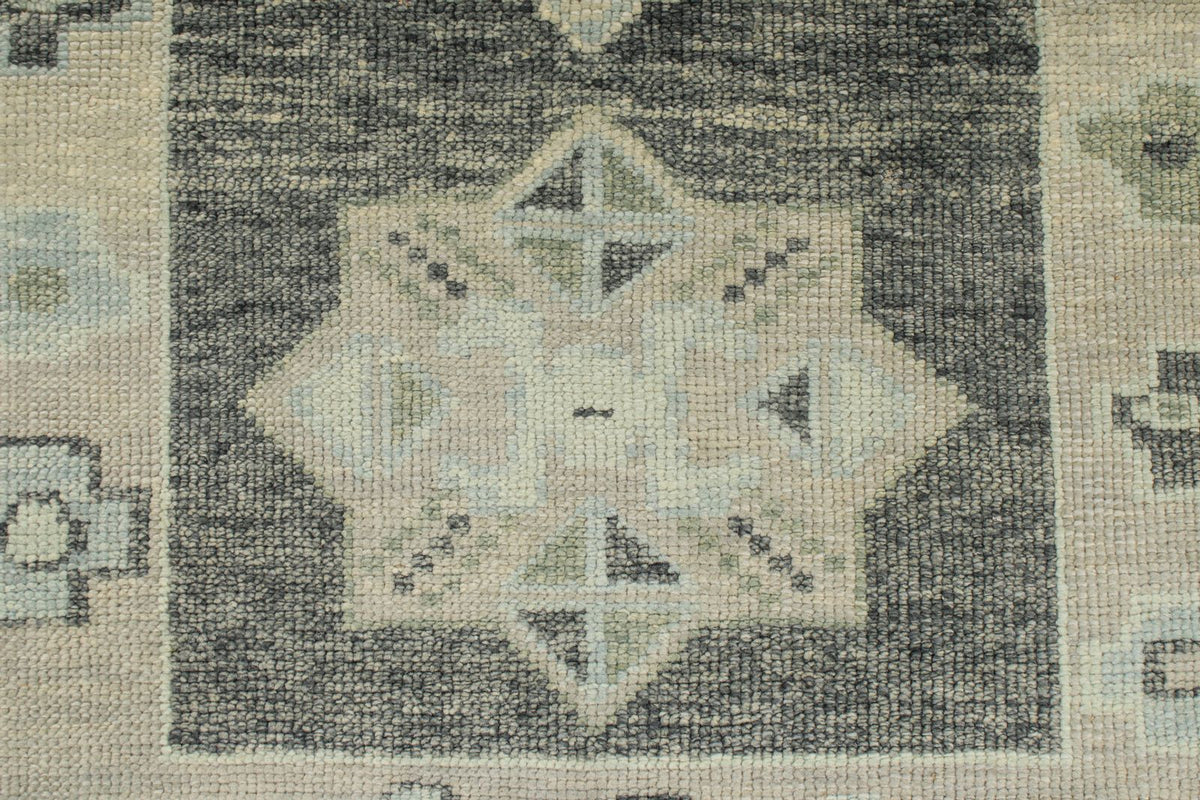 3x17 Gray and Beige Turkish Oushak Runner