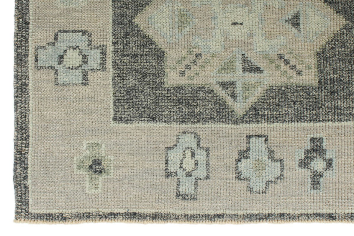 3x17 Gray and Beige Turkish Oushak Runner