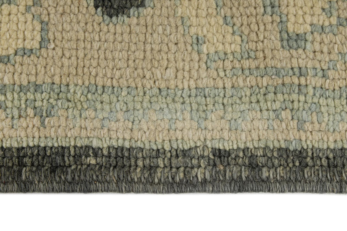 3x14 Gray and Ivory Turkish Oushak Runner