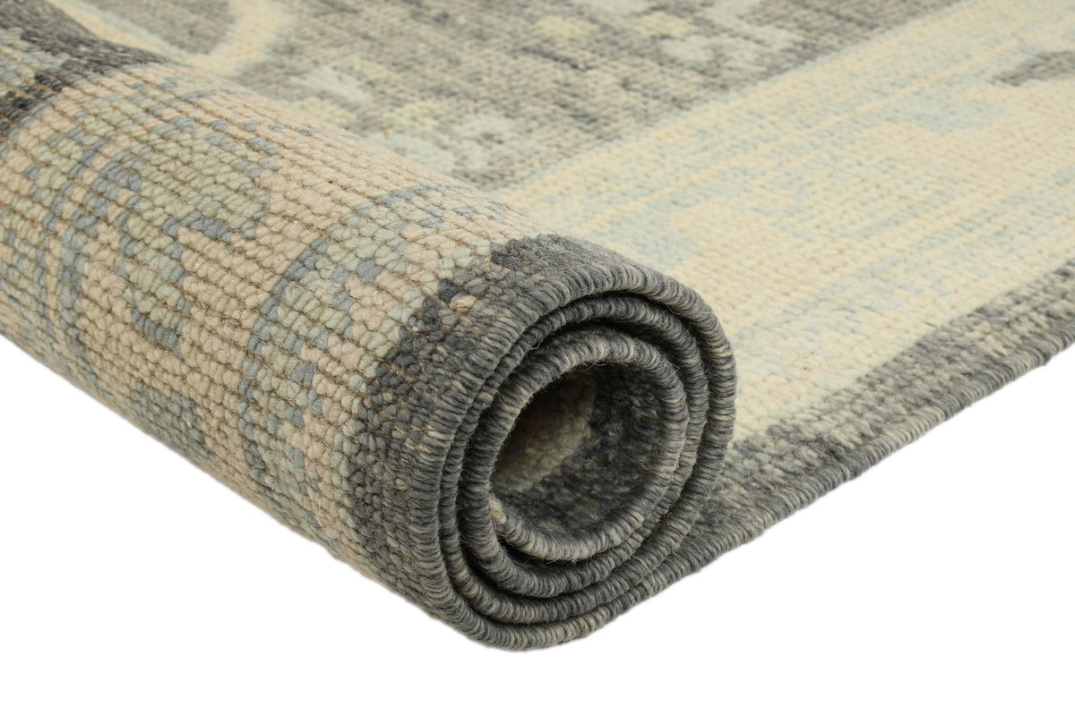 3x14 Gray and Ivory Turkish Oushak Runner