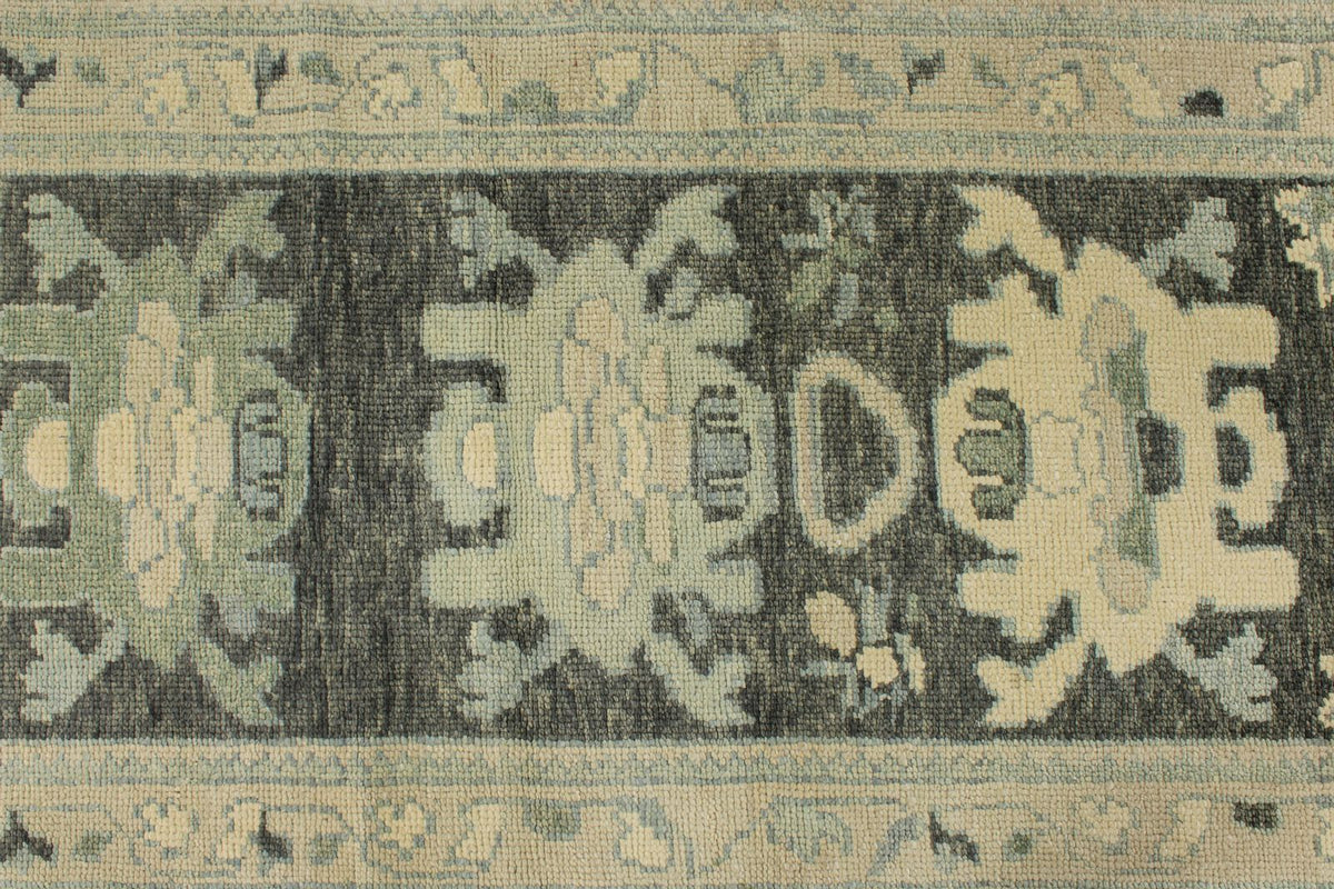 3x14 Gray and Ivory Turkish Oushak Runner