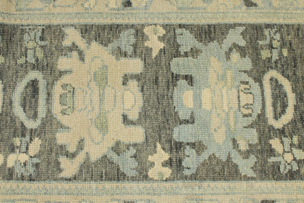 3x14 Gray and Ivory Turkish Oushak Runner
