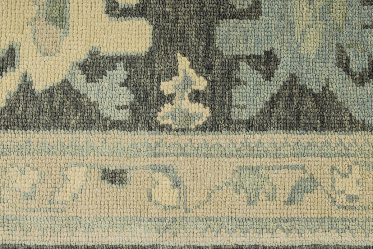 3x14 Gray and Ivory Turkish Oushak Runner