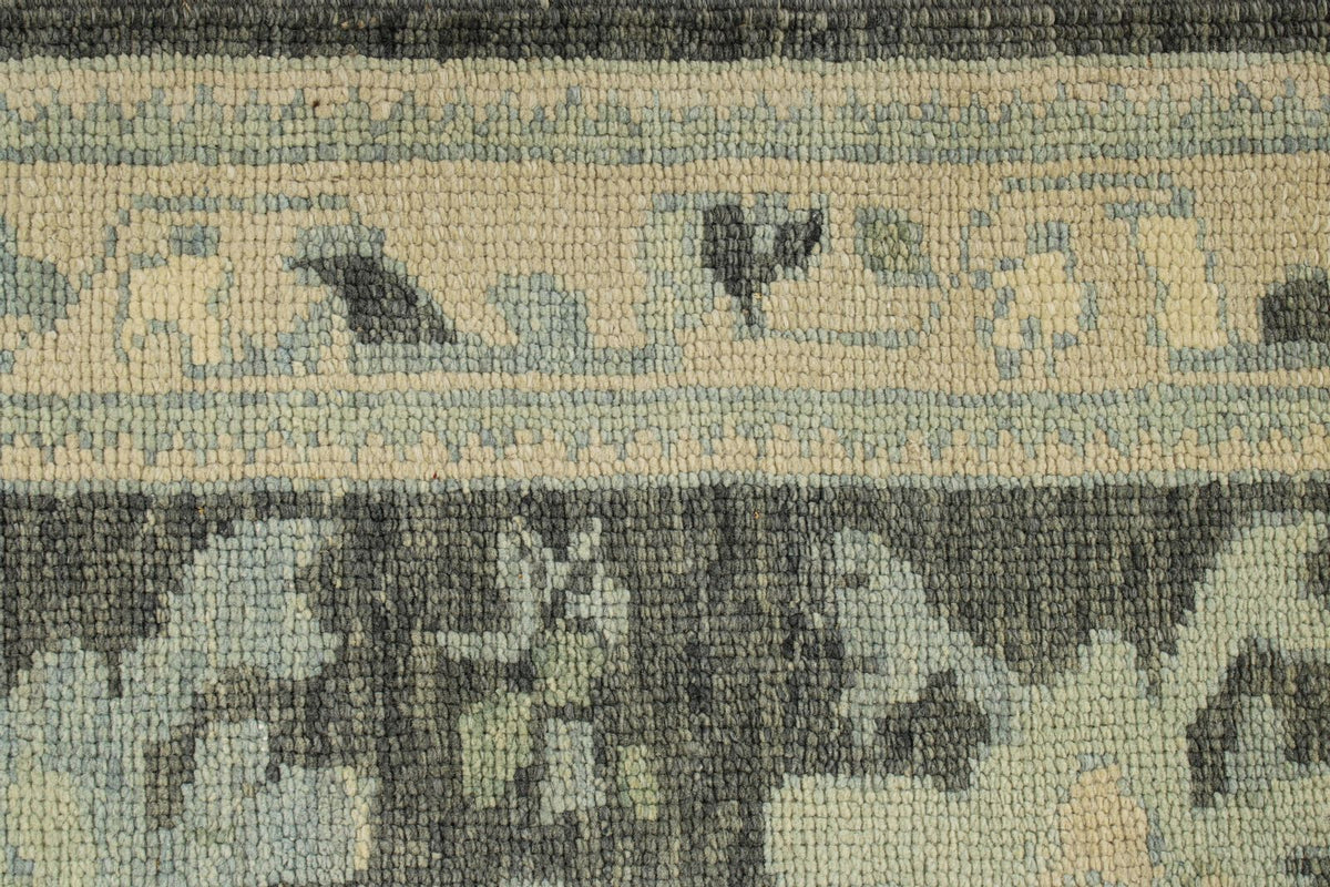 3x14 Gray and Ivory Turkish Oushak Runner