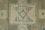 3x17 Blue and Beige Turkish Oushak Runner