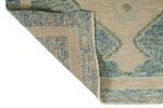 3x17 Blue and Beige Turkish Oushak Runner