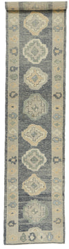 3x15 Gray and Beige Turkish Oushak Runner