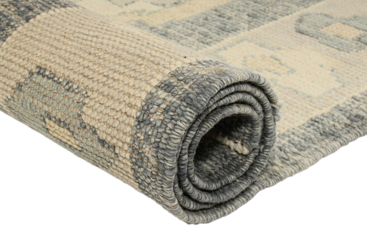 3x15 Gray and Beige Turkish Oushak Runner