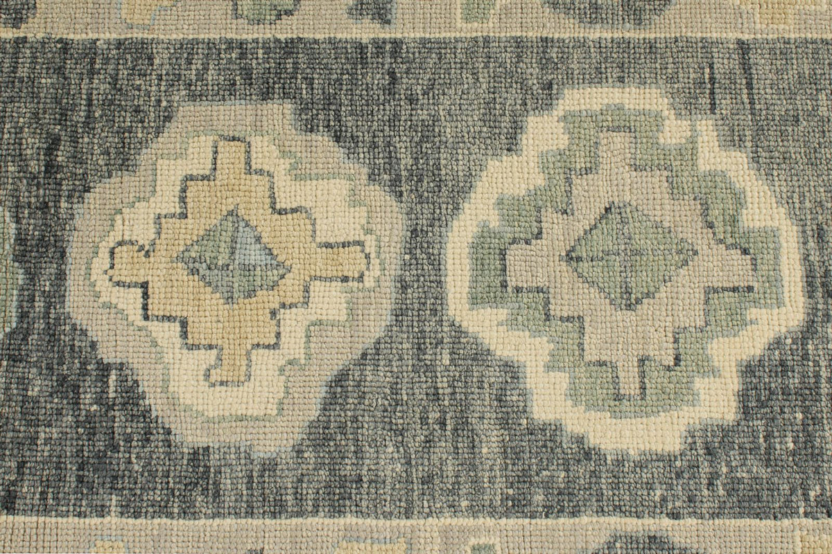 3x15 Gray and Beige Turkish Oushak Runner