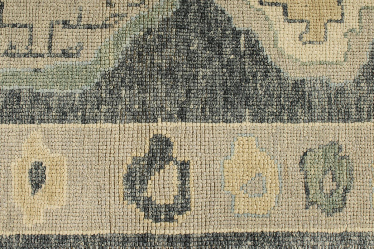 3x15 Gray and Beige Turkish Oushak Runner
