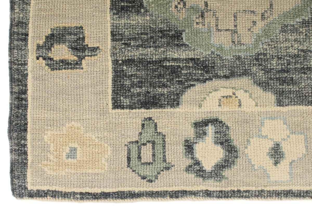 3x15 Gray and Beige Turkish Oushak Runner