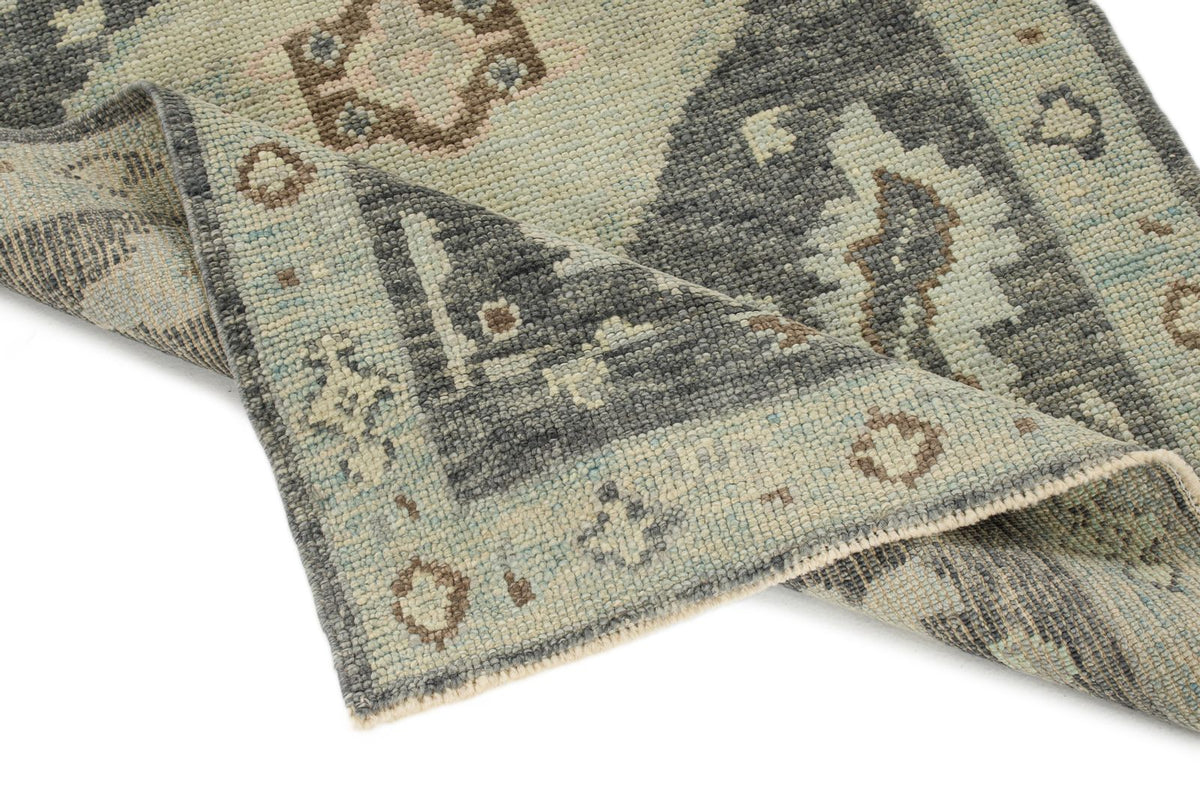 3x5 Gray and Beige Turkish Oushak Rug