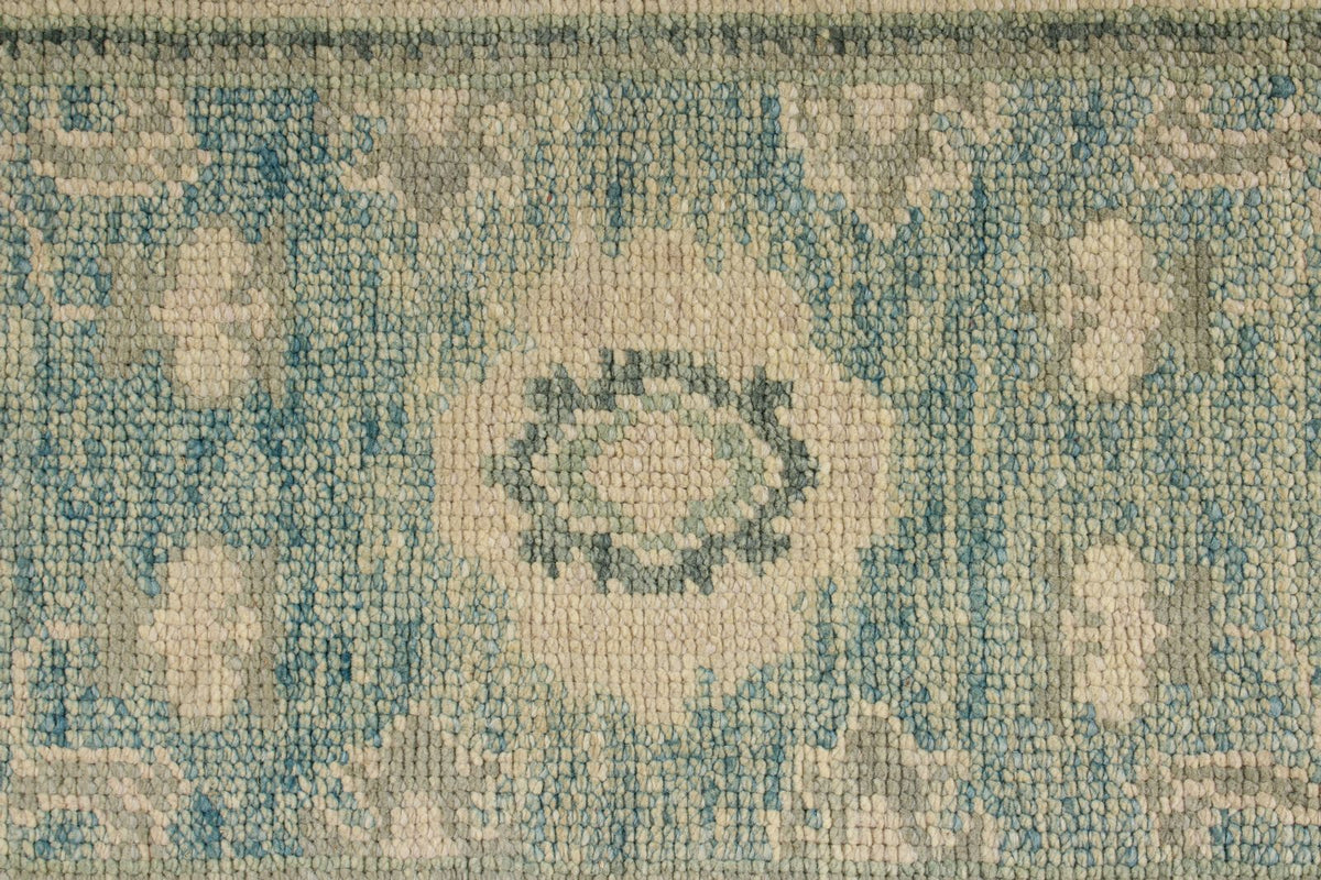 2x4 Blue and Ivory Turkish Oushak Rug