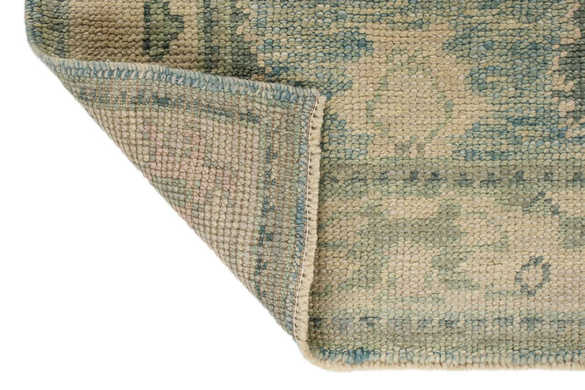 2x4 Blue and Ivory Turkish Oushak Rug