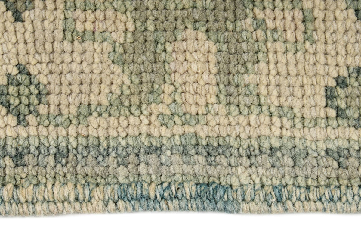 2x4 Blue and Ivory Turkish Oushak Rug