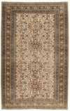 6x9 Ivory and Brown Persian Rug