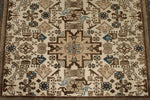 6x9 Ivory and Brown Persian Rug