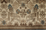 6x9 Ivory and Brown Persian Rug