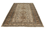 6x9 Ivory and Brown Persian Rug