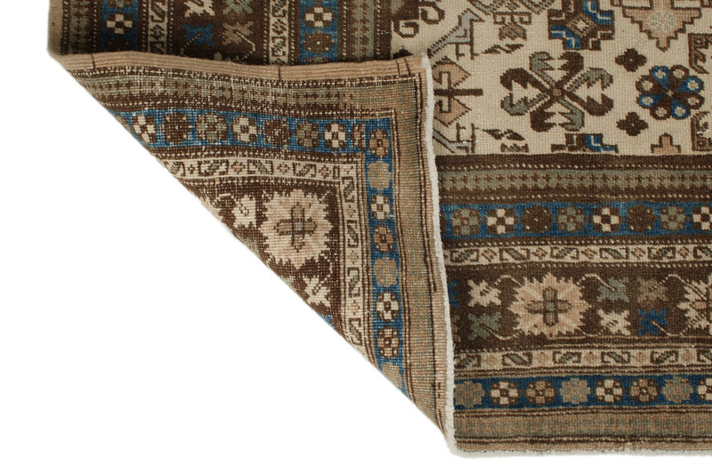 6x9 Ivory and Brown Persian Rug