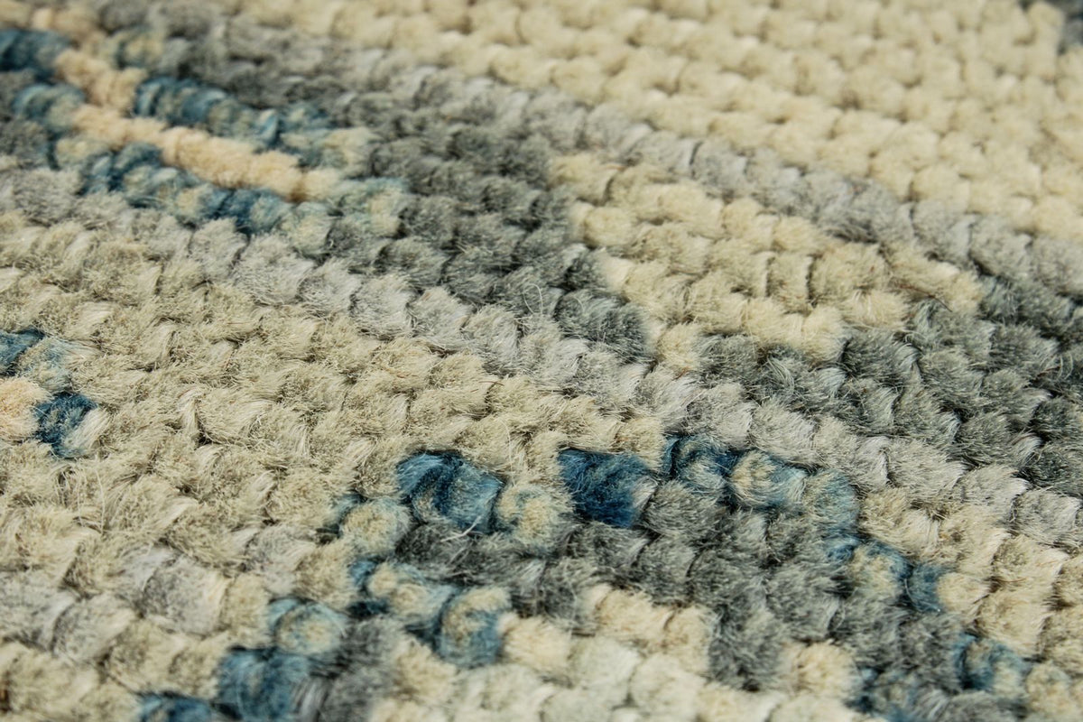 3x12 Ivory and Blue Turkish Oushak Runner