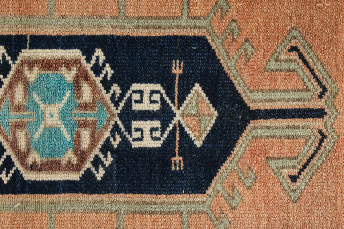 2x3 Pink and Multicolor Turkish Tribal Rug