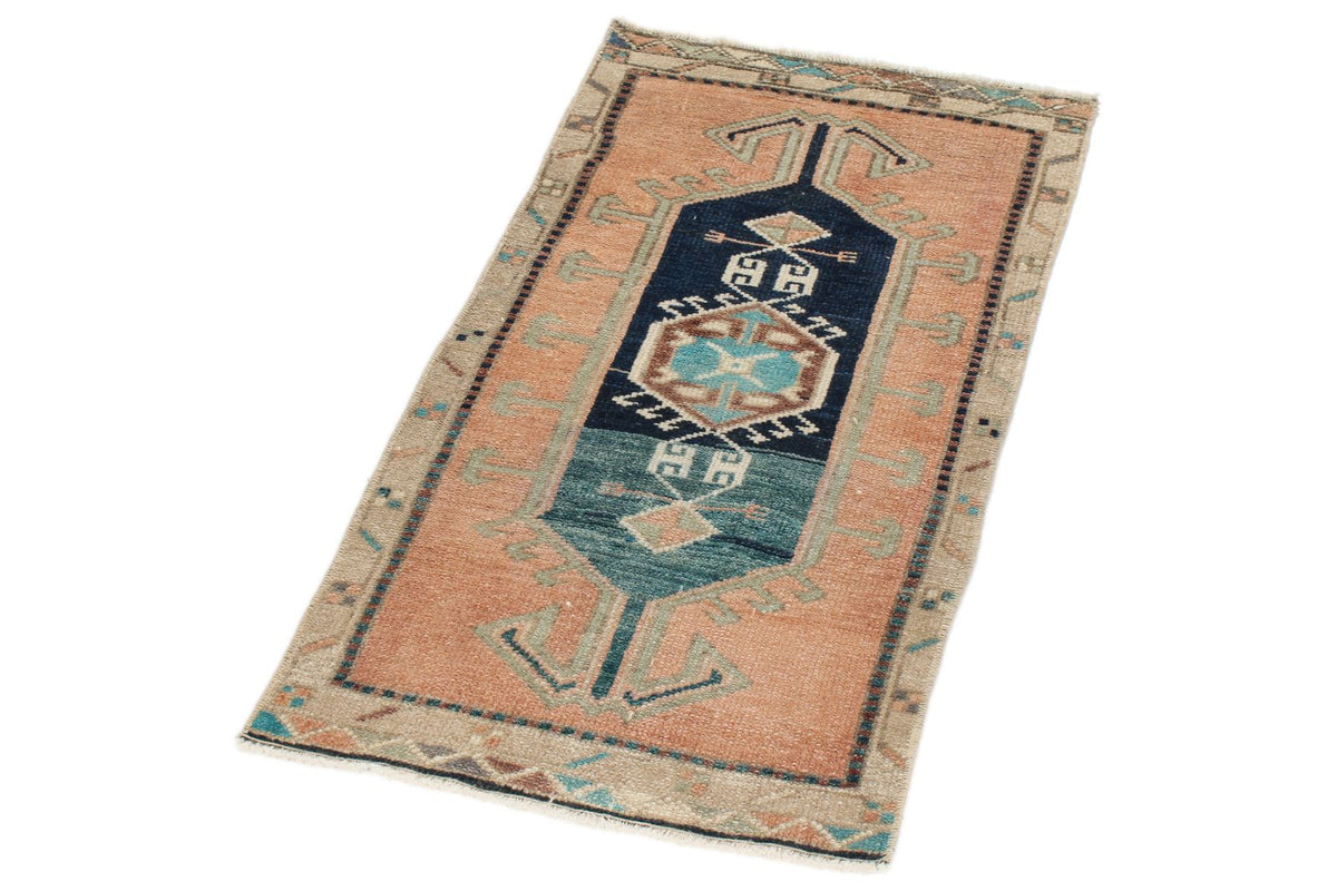 2x3 Pink and Multicolor Turkish Tribal Rug