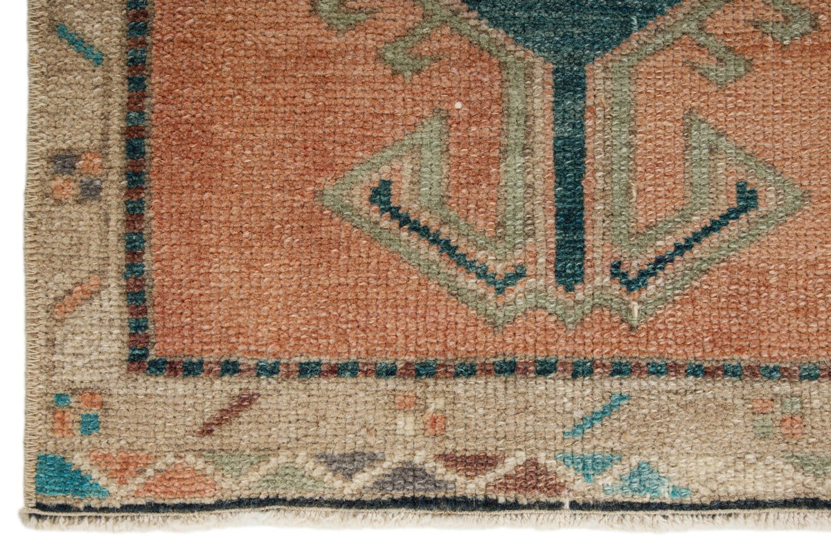 2x3 Pink and Multicolor Turkish Tribal Rug