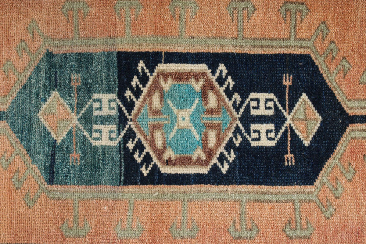 2x3 Pink and Multicolor Turkish Tribal Rug