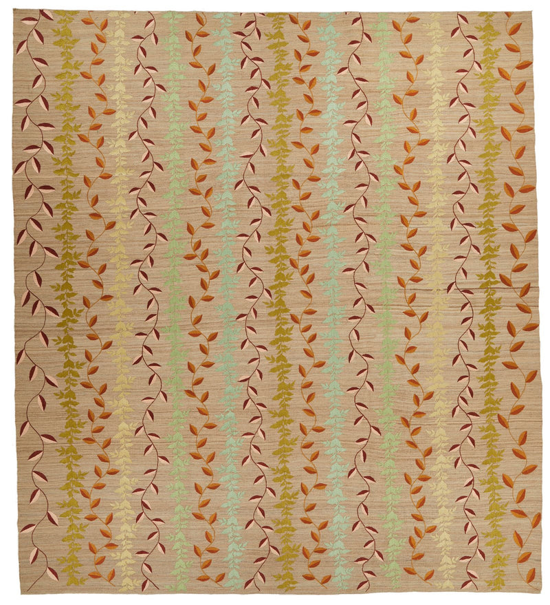 11x12 Camel and Multicolor Modern Contemporary Rug