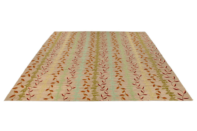 11x12 Camel and Multicolor Modern Contemporary Rug