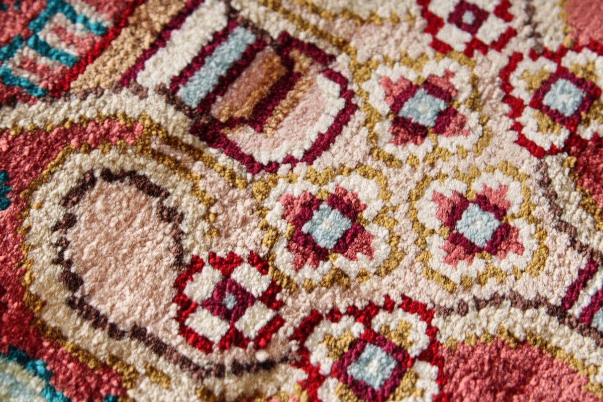 9x12 Red and Ivory Turkish Silk Rug