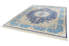8x10 Navy and Blue Turkish Silk Rug