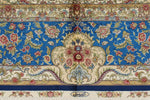 8x10 Navy and Blue Turkish Silk Rug