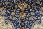 8x10 Navy and Blue Turkish Silk Rug