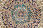 7x10 Blue and Multicolor Turkish Silk Rug