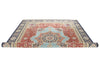 8x10 Red and Navy Turkish Silk Rug