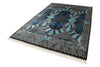 6x9 Blue and Navy Turkish Silk Rug