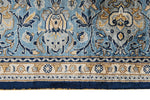 5x7 Blue and Ivory Turkish Silk Rug