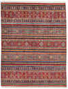 8x10 Multicolor and Red Tribal Rug