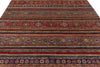 8x10 Multicolor and Red Tribal Rug