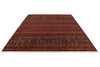 8x11 Multicolor and Red Tribal Rug