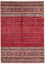 9x13 Red and Multicolor Tribal Rug