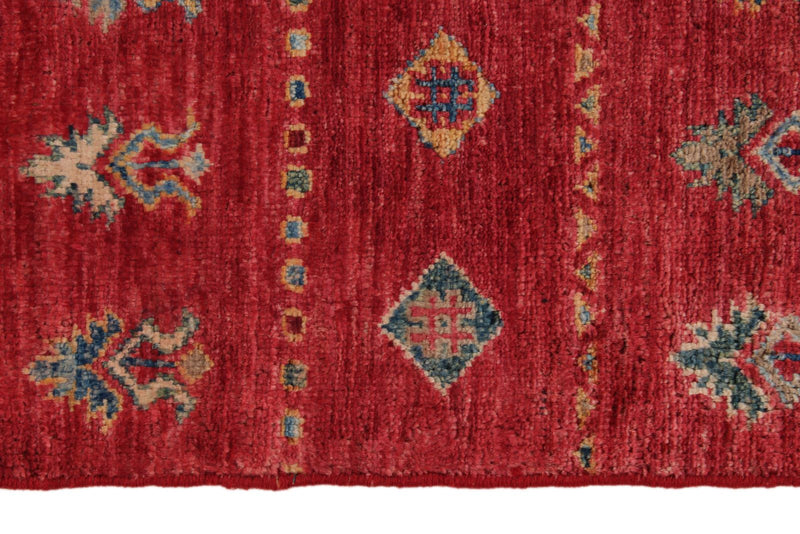 9x13 Red and Multicolor Tribal Rug