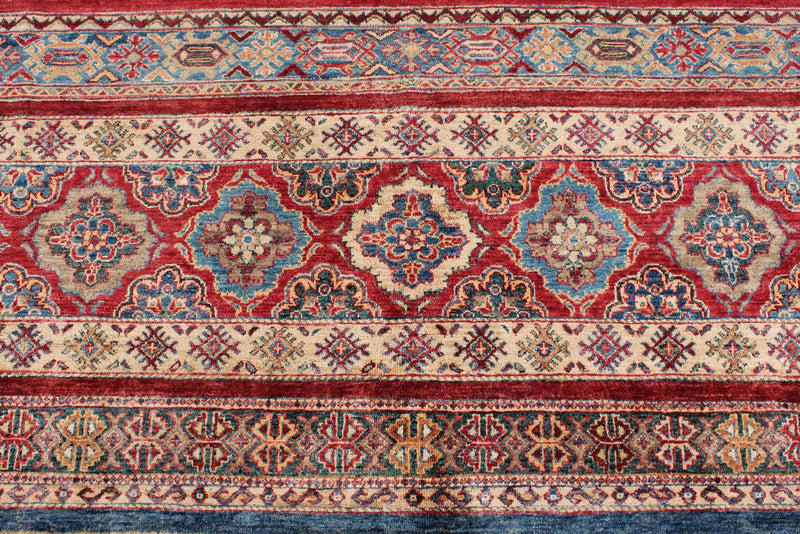 9x13 Red and Multicolor Tribal Rug